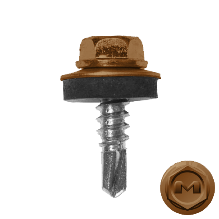 Саморез по металлу Daxmer 5,5х19 RAL 8001 (250) сверло №3