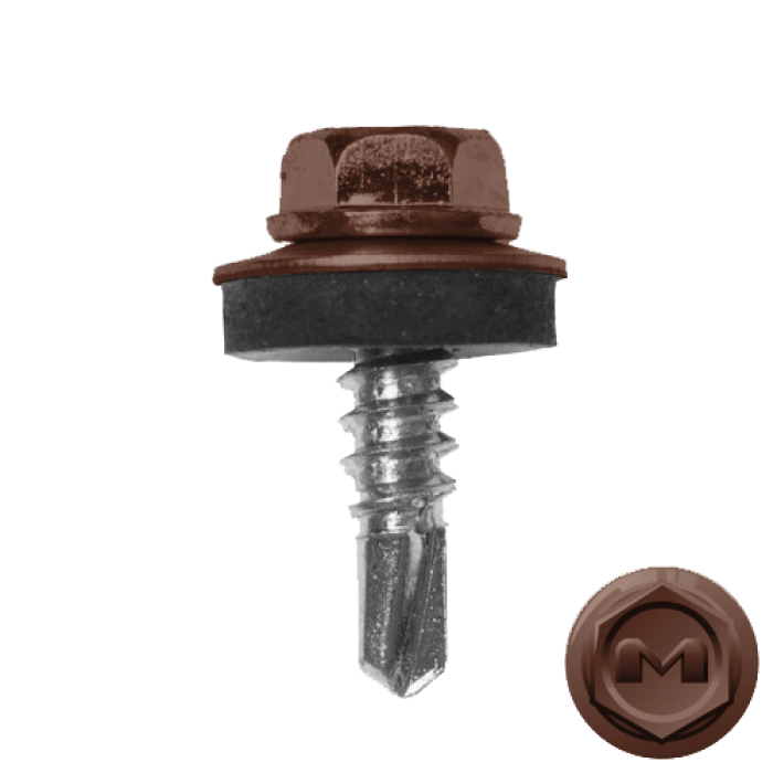 Саморез по металлу Daxmer 5,5х19 RAL 8002 (250) сверло №3