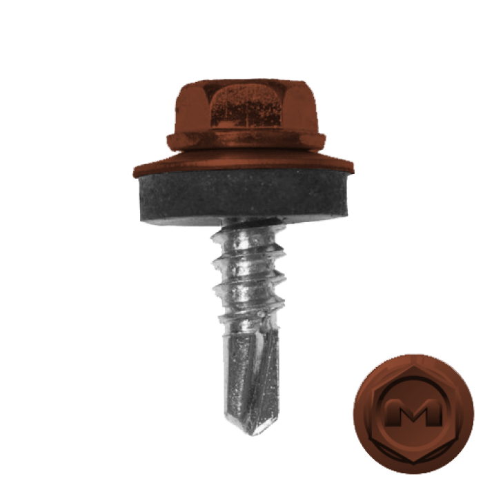 Саморез по металлу Daxmer 5,5х19 RAL 8004 (250) сверло №3