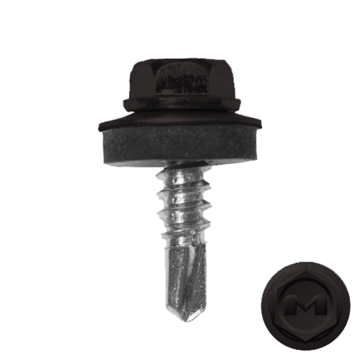 Саморез по металлу Daxmer 5,5х19 RAL 8019 (250) сверло №3