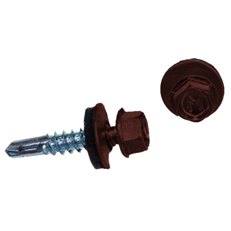 Саморез по металлу Daxmer 5,5х25 RAL 3009 (250) сверло №3