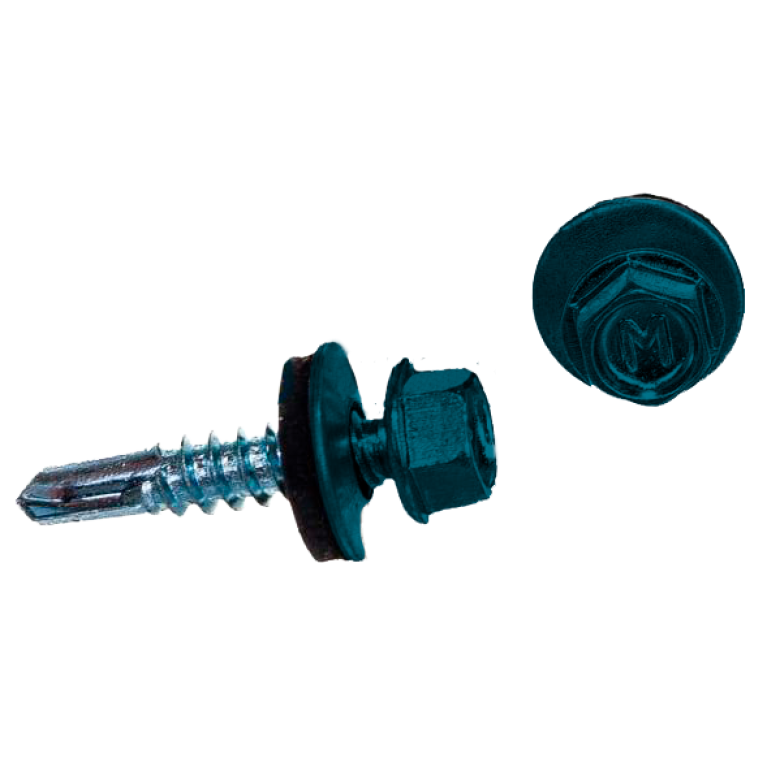 Саморез по металлу Daxmer 5,5х25 RAL 5009 (250) сверло №3