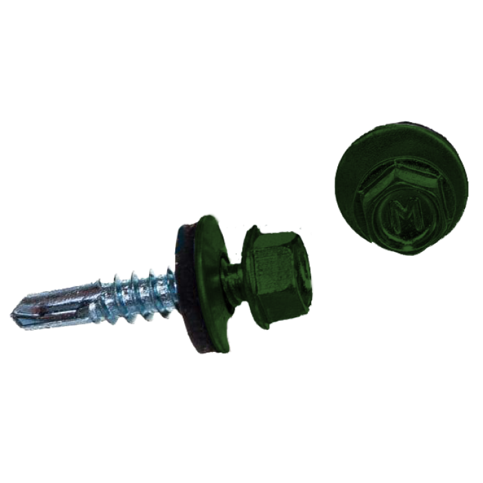 Саморез по металлу Daxmer 5,5х25 RAL 6002 (250) сверло №3