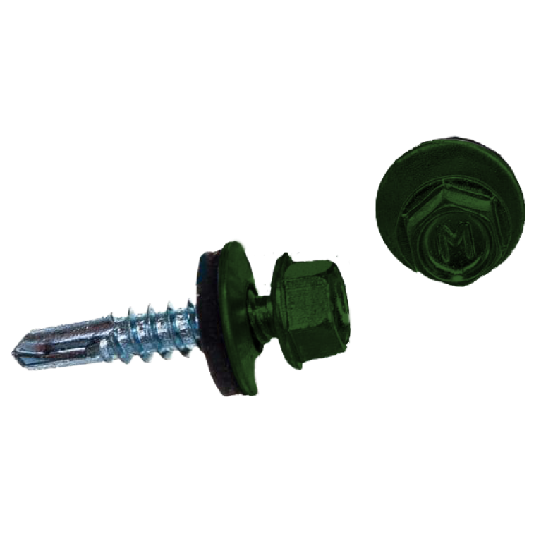 Саморез по металлу Daxmer 5,5х25 RAL 6002 (250) сверло №3