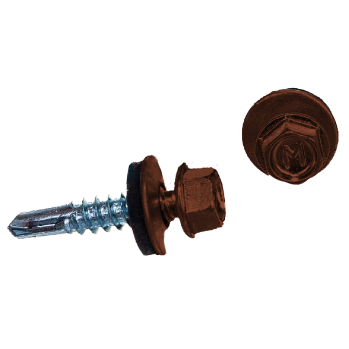 Саморез по металлу Daxmer 5,5х25 RAL 8004 (250) сверло №3