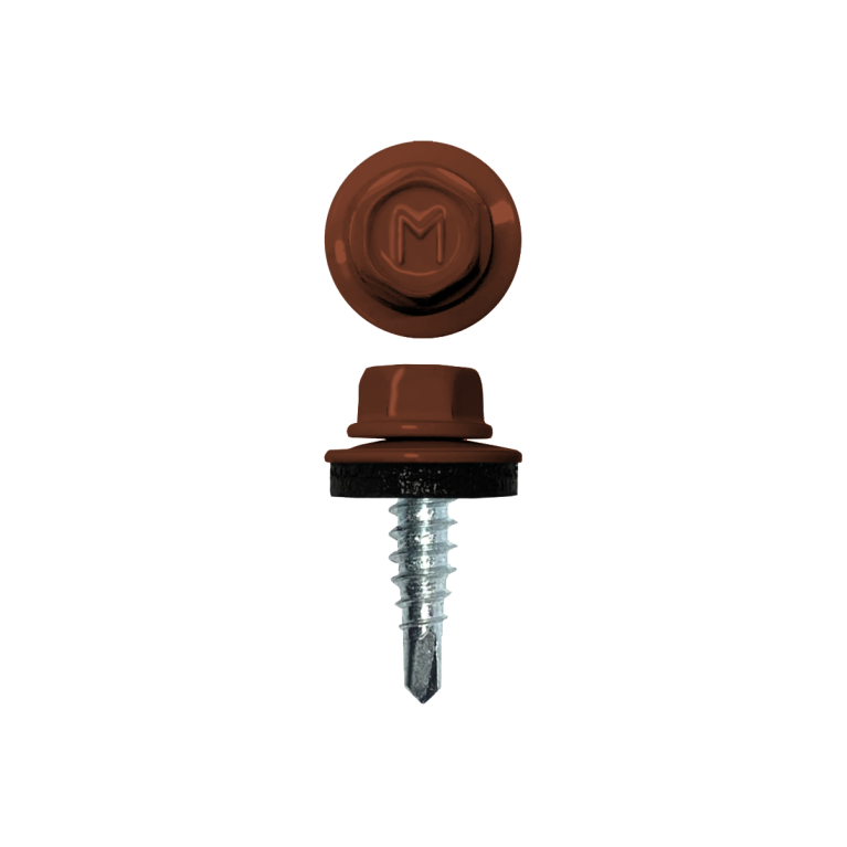 Саморез по металлу Daxmer 4,8х19 RAL 8004 (250) сверло №2