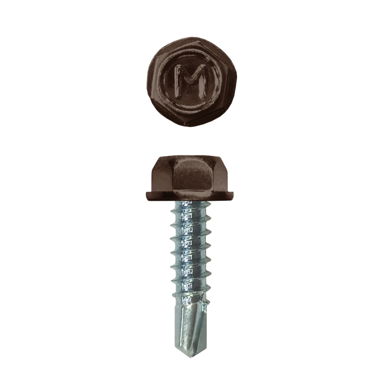 Саморез для забора по металлу Daxmer 4,8х19 без шайбы св.№2 (500шт) RAL 8017