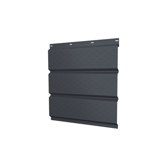 Софит металлический полная перфорация 0,5 Drap с пленкой RAL 7024 мокрый асфальт