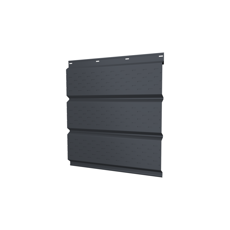 Софит металлический полная перфорация 0,5 Drap с пленкой RAL 7024 мокрый асфальт