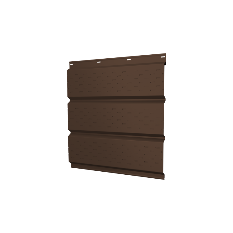 Софит металлический полная перфорация 0,5 PE с пленкой RAL 8017 шоколад