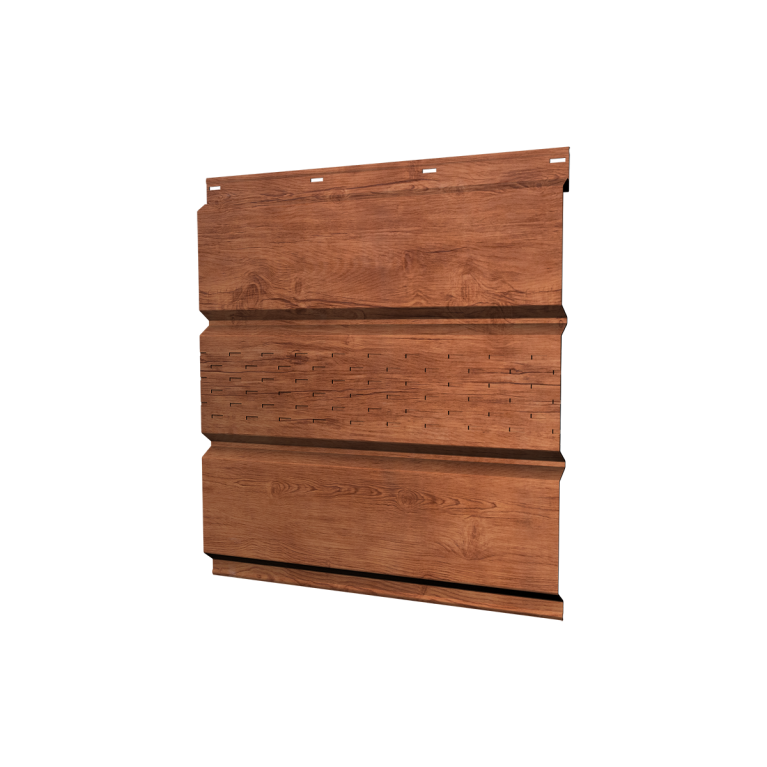 Софит металлический центральная перфорация 0,45 Print Premium с пленкой Row Wood Intense FTC