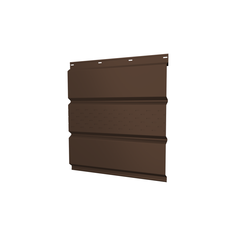 Софит металлический центральная перфорация 0,5 PE с пленкой RAL 8017 шоколад