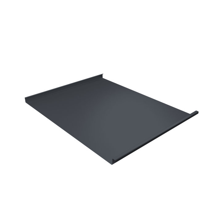 Фальц двойной стоячий Grand Line 0,45 Drap TX с пленкой на замках Drap TwinColor RAL 7024 мокрый асфальт