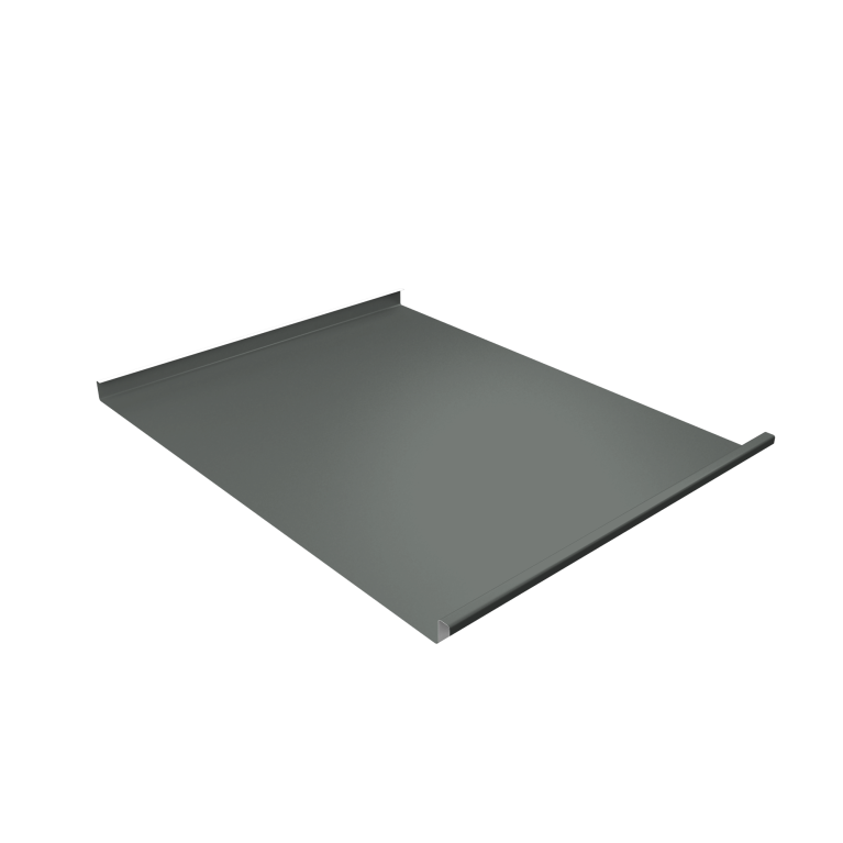 Фальц двойной стоячий Grand Line 0,45 PE с пленкой на замках RAL 7005 мышино-серый