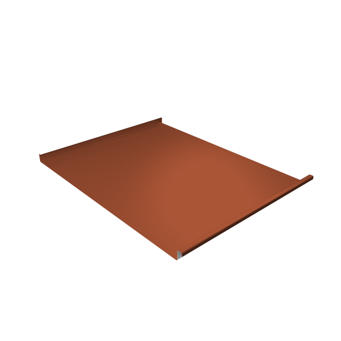 Фальц двойной стоячий Grand Line 0,45 PE с пленкой на замках RAL 8004 терракота