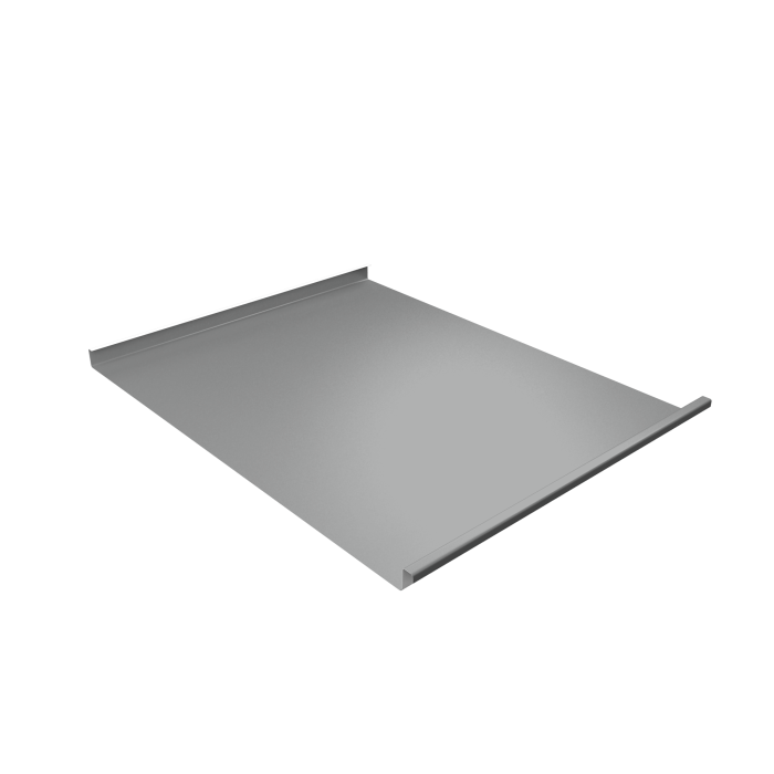 Фальц двойной стоячий Grand Line 0,45 PE с пленкой на замках RAL 9006 бело-алюминиевый