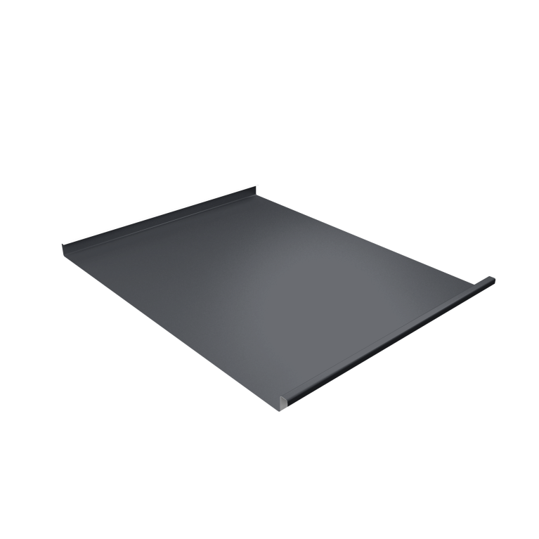 Фальц двойной стоячий Grand Line 0,5 PE с пленкой на замках RAL 7024 мокрый асфальт