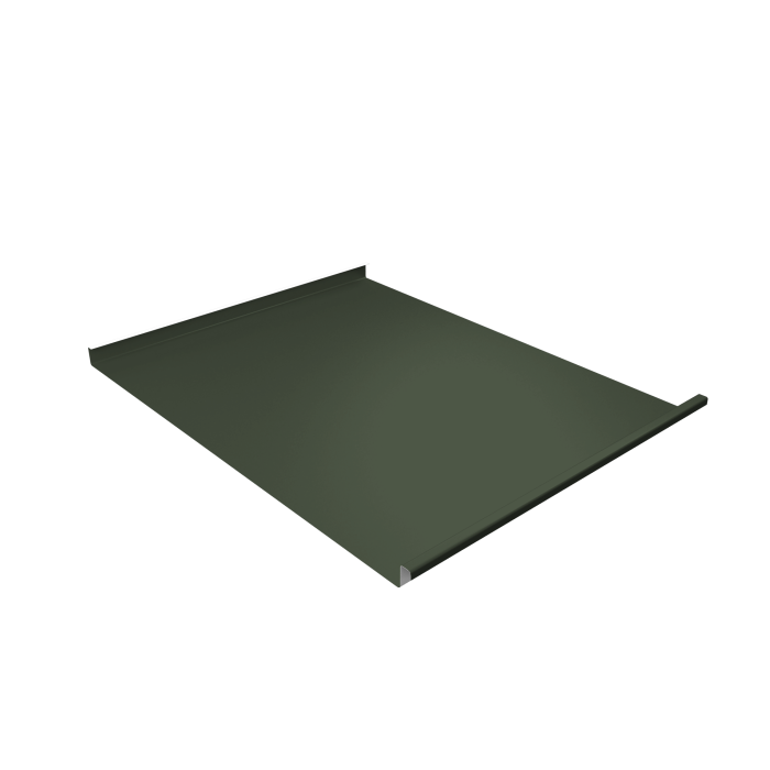 Фальц двойной стоячий Grand Line 0,5 Satin Matt TX с пленкой на замках RAL 6020 хромовая зелень