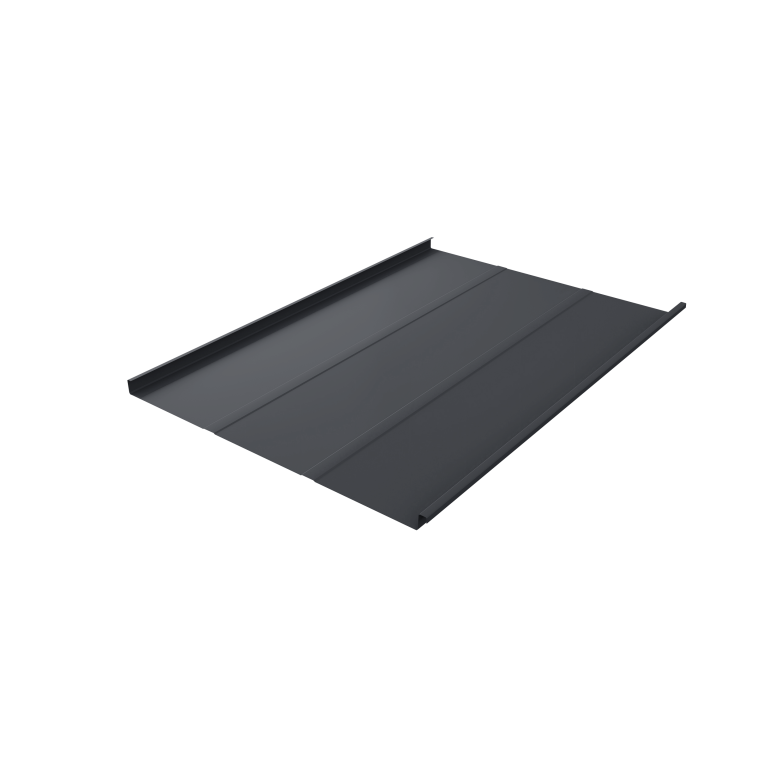 Фальц двойной стоячий Line Grand Line 0,5 Drap TX с пленкой на замках RAL 7024 мокрый асфальт