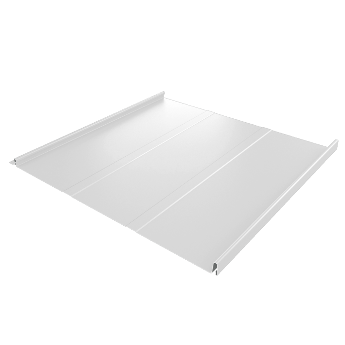 Фальц двойной стоячий Line Grand Line 0,5 PE с пленкой на замках RAL 9003 сигнальный белый