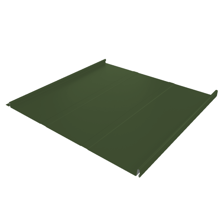 Фальц двойной стоячий Line Grand Line 0,5 Satin Matt TX с пленкой на замках RAL 6020 хромовая зелень