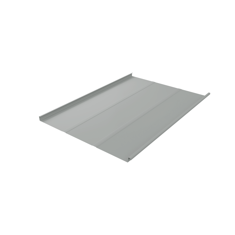 Фальц двойной стоячий Line Grand Line 0,5 Satin с пленкой на замках RAL 9006 бело-алюминиевый