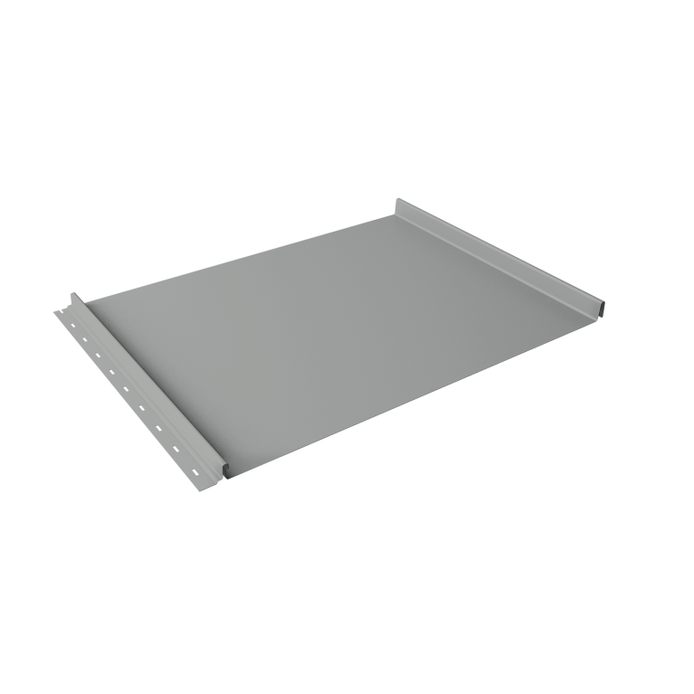 Кликфальц Grand Line 0,45 PE с пленкой на замках RAL 9006 бело-алюминиевый