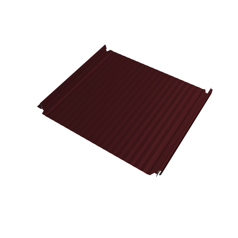 Кликфальц Double Pro Gofr Grand Line 0,45 Drap TR с пленкой на замках RAL 3005 красное вино