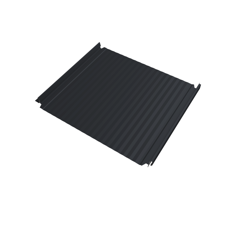 Кликфальц Double Pro Gofr Grand Line 0,5 Drap с пленкой на замках RAL 7024 мокрый асфальт