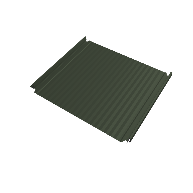 Кликфальц Double Pro Gofr Grand Line 0,5 Satin Matt TX с пленкой на замках RAL 6020 хромовая зелень