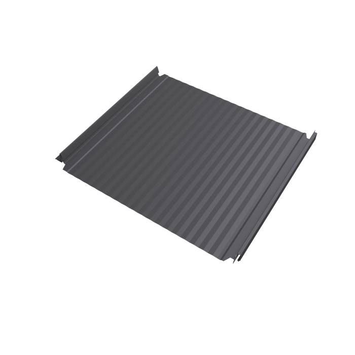 Кликфальц Double Pro Gofr Grand Line 0,5 Satin с пленкой на замках RAL 7004 сигнальный серый