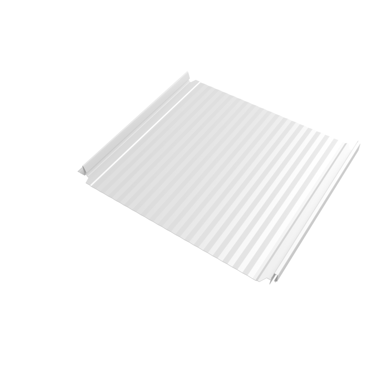 Кликфальц Double Pro Gofr Grand Line 0,5 Satin с пленкой на замках RAL 9003 сигнальный белый