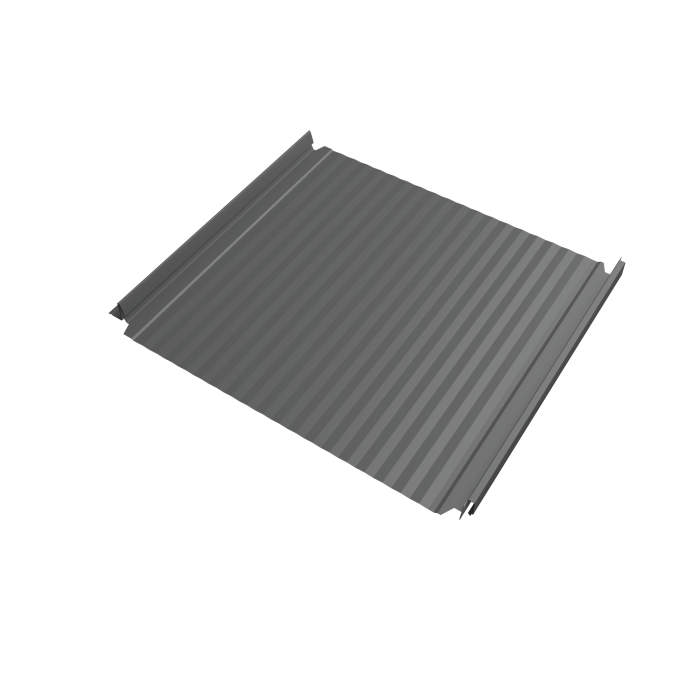 Кликфальц Double Pro Gofr Grand Line 0,5 Satin с пленкой на замках RAL 9006 бело-алюминиевый