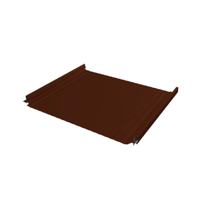 Кликфальц Pro Gofr Grand Line 0,45 PE с пленкой на замках RAL 3009 оксидно-красный