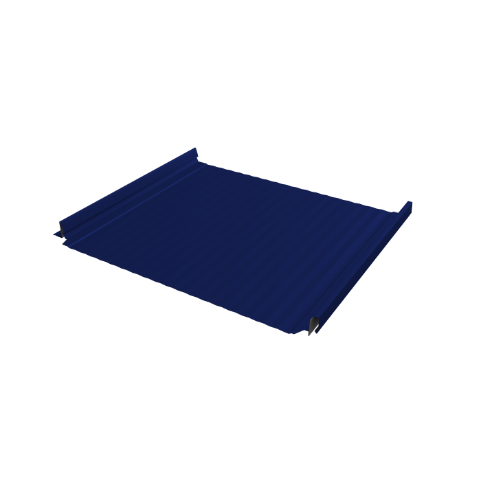 Кликфальц Pro Gofr Grand Line 0,45 PE с пленкой на замках RAL 5002 ультрамариново-синий