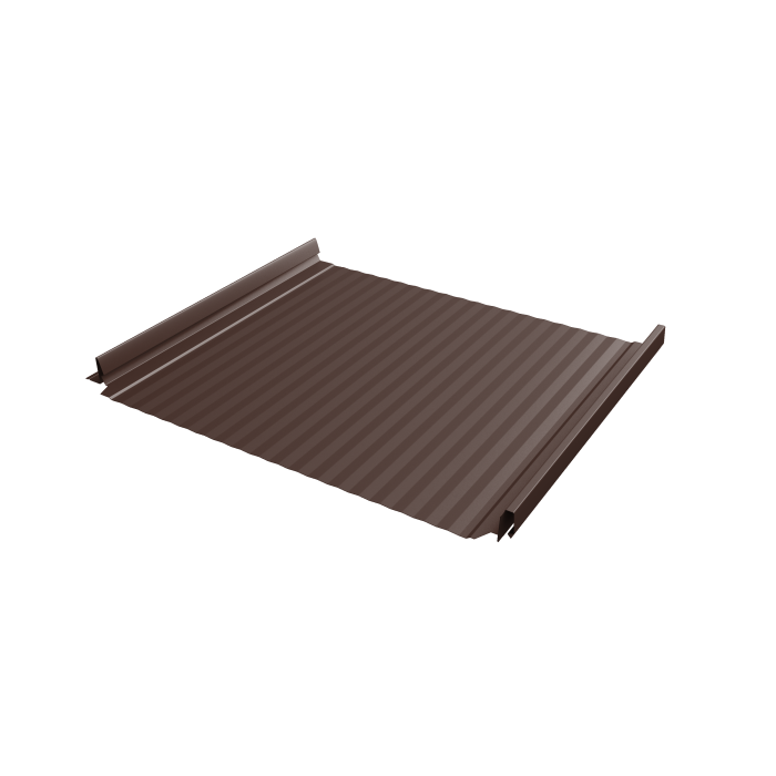 Кликфальц Pro Gofr Grand Line 0,5 Atlas X с пленкой на замках RAL 8017 шоколад