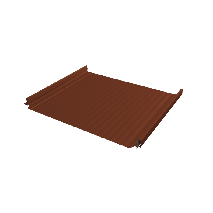 Кликфальц Pro Gofr Grand Line  0,5 Satin Matt с пленкой на замках RAL 8004 терракота