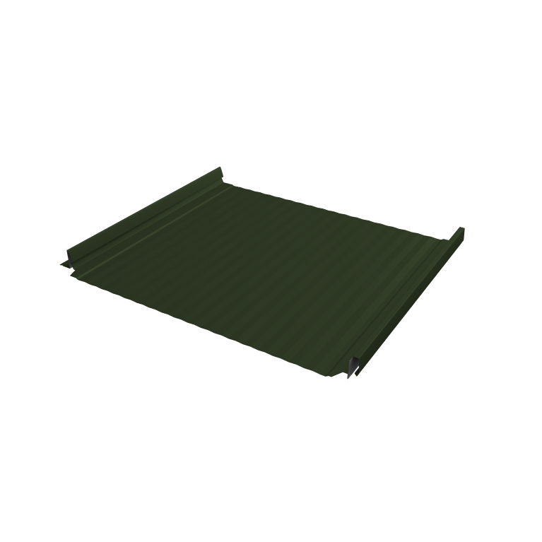 Кликфальц Pro Gofr Grand Line 0,5 Satin Matt TX с пленкой на замках RAL 6020 хромовая зелень