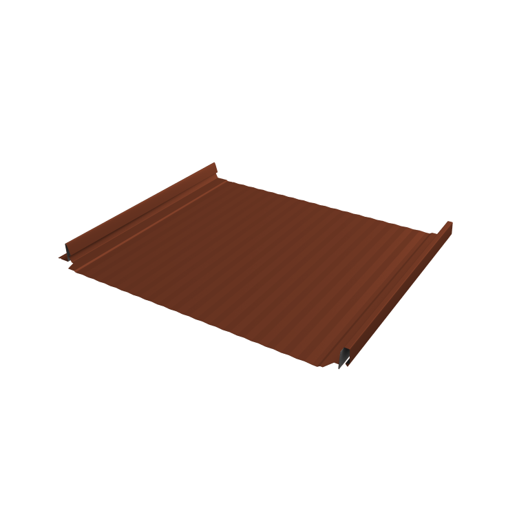 Кликфальц Pro Gofr Grand Line 0,5 Satin Matt TX с пленкой на замках RAL 8004 терракота