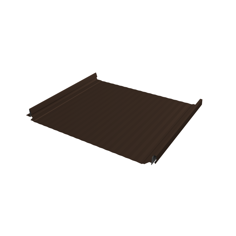 Кликфальц Pro Gofr Grand Line 0,5 Satin Matt TX с пленкой на замках RAL 8017 шоколад