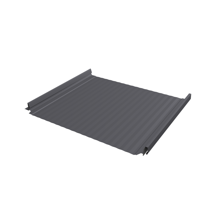 Кликфальц Pro Gofr Grand Line 0,5 Satin с пленкой на замках RAL 7004 сигнальный серый