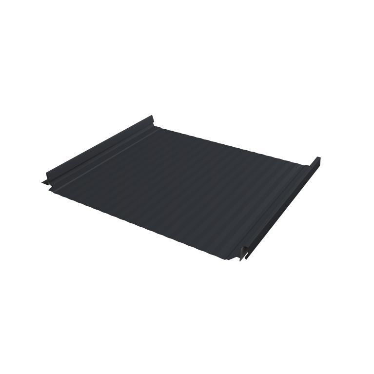 Кликфальц Pro Gofr Grand Line 0,5 Satin с пленкой на замках RAL 7024 мокрый асфальт