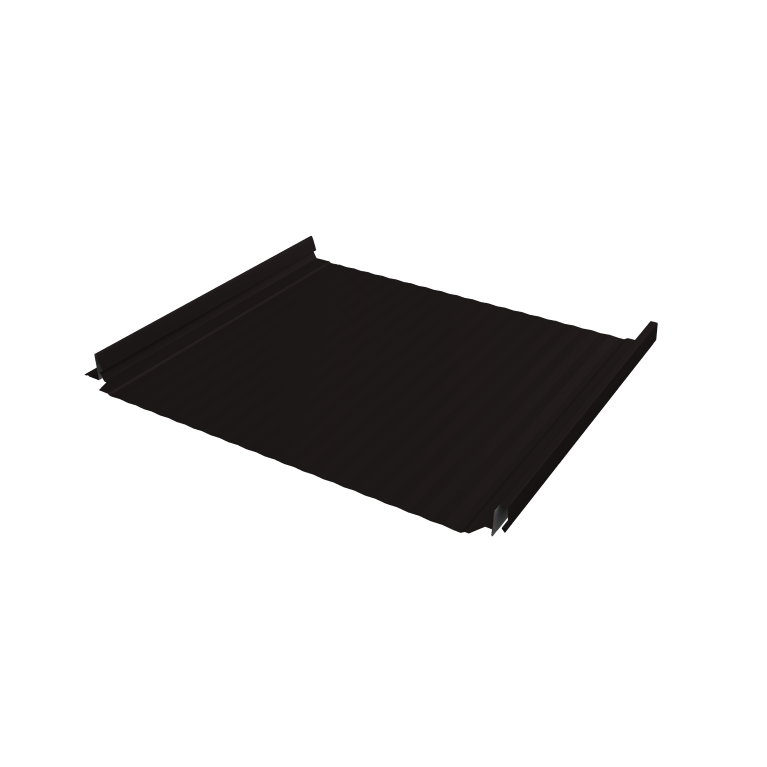 Кликфальц Pro Gofr Grand Line 0,5 Satin с пленкой на замках RAL 9005 черный