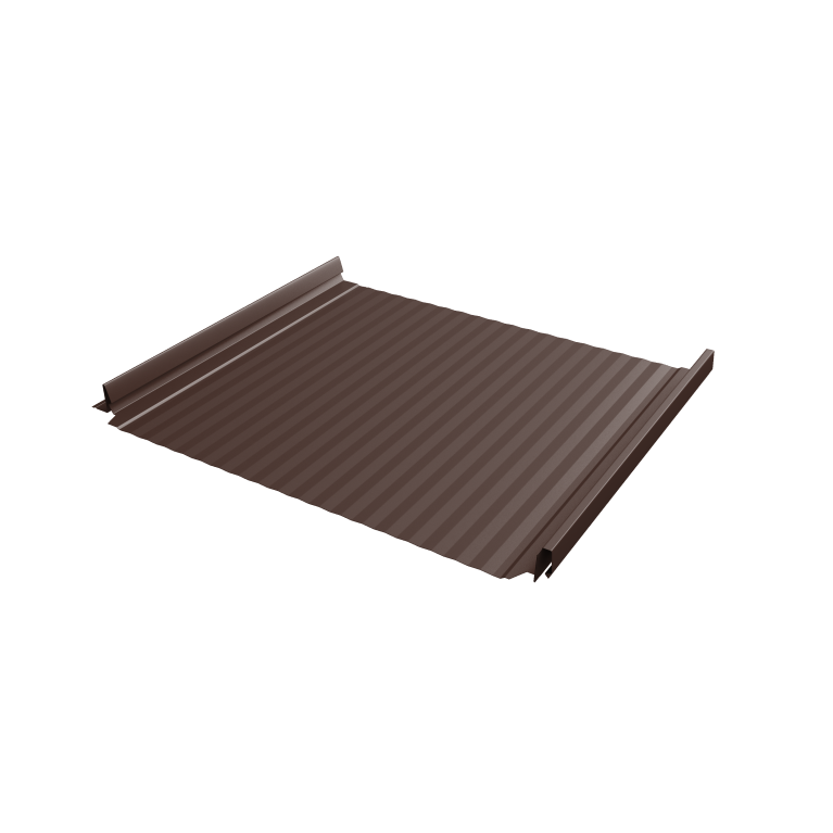 Кликфальц Pro Gofr Grand Line 0,5 Velur X с пленкой на замках RAL 8017 шоколад