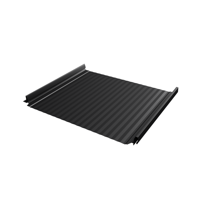 Кликфальц Pro Gofr Grand Line 0,5 Velur X с пленкой на замках RAL 9005 черный