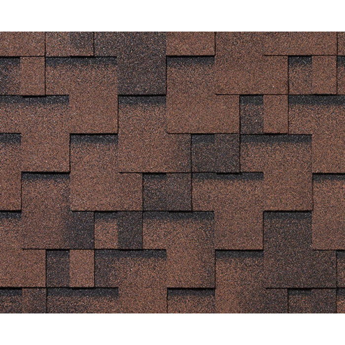 Черепица гибкая RoofShield Фемили Эко Лайт Модерн коричневый с оттенением