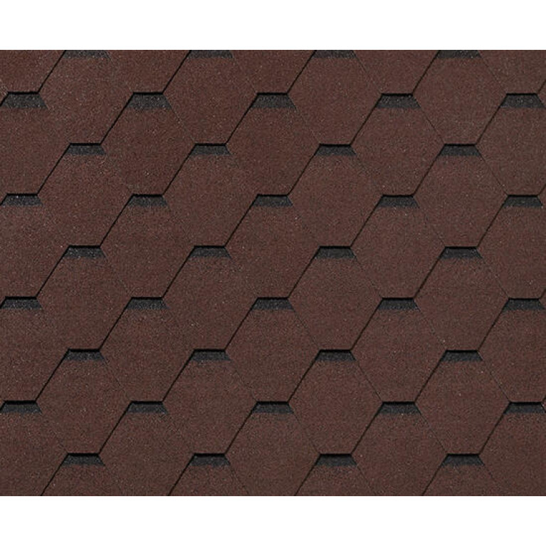 Черепица гибкая RoofShield Фемили Лайт Стандарт коричневый с оттенением