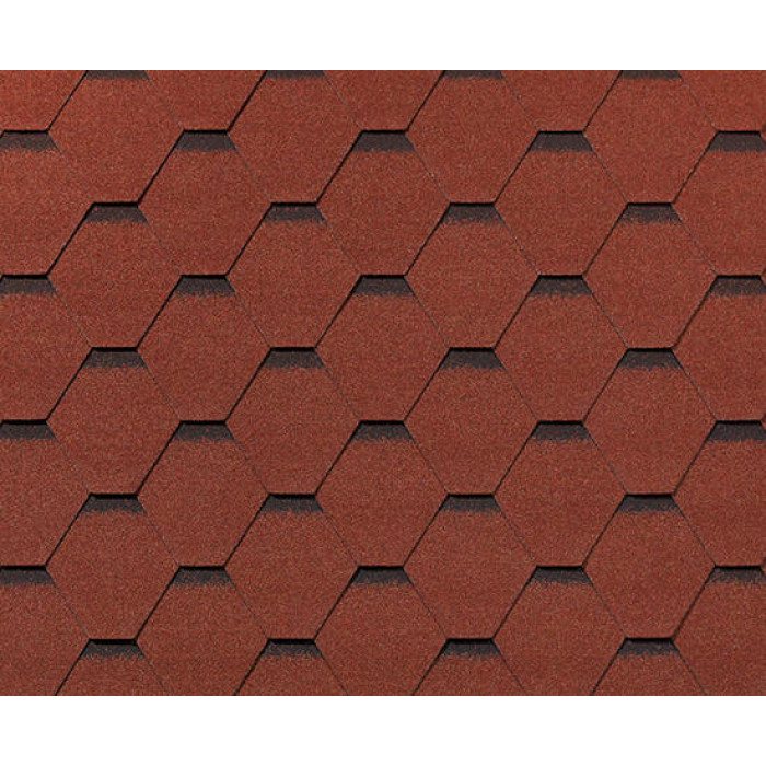 Черепица гибкая RoofShield Классик Стандарт кирпично-красный с оттенением