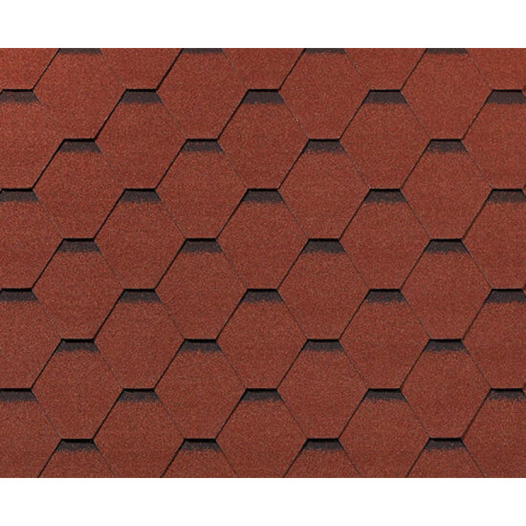 Черепица гибкая RoofShield Классик Стандарт кирпично-красный с оттенением