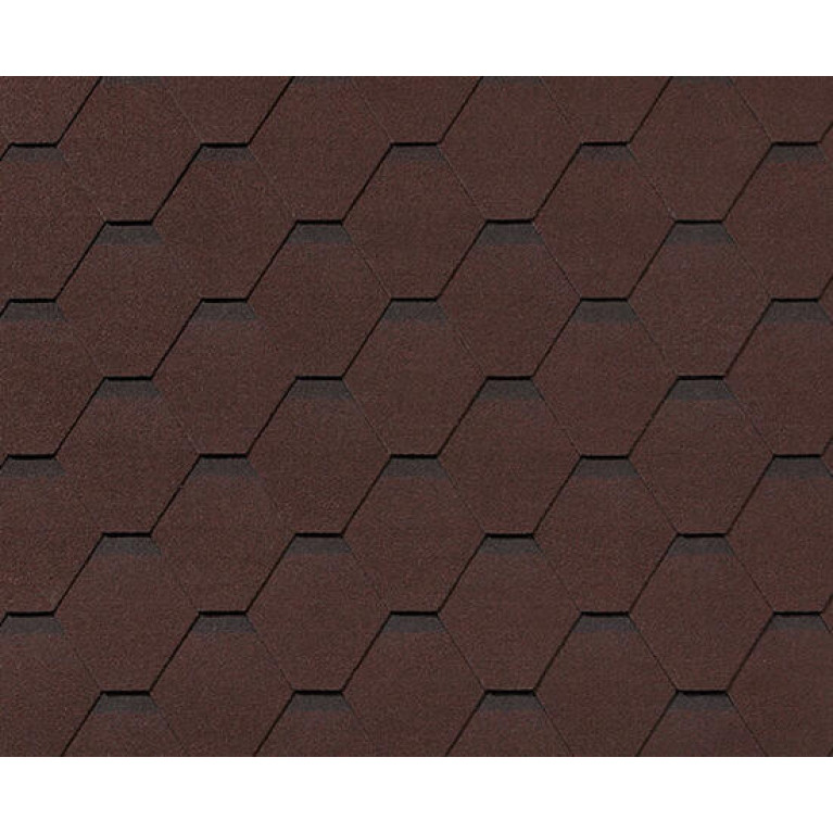 Черепица гибкая RoofShield Классик Стандарт коричневый с оттенением